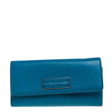 Marc by Marc Jacobs Blue Leather Flap Continental Wallet