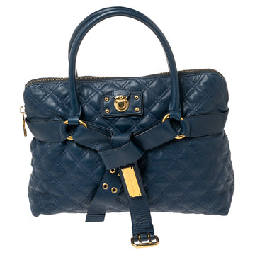 Marc Jacobs Blue Quilted Leather Bruna Belted Tote