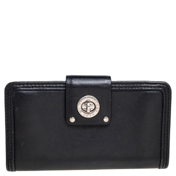Marc by Marc Jacobs Black Leather Totally Turnlock Flap Wallet