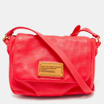 Marc by Marc Jacobs Neon Red Leather Classic Q Karlie Crossbody Bag