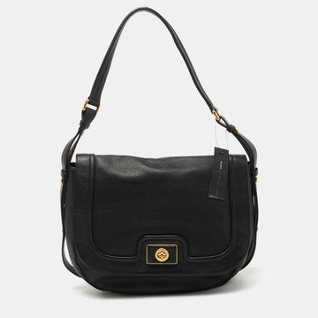 Marc by Marc Jacobs Black Leather Flap Hobo