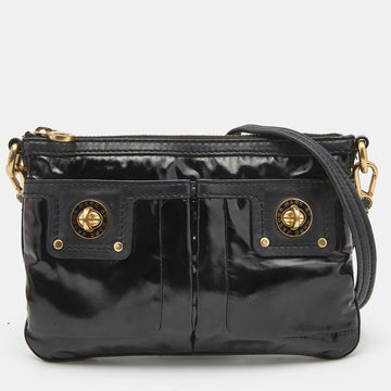 Marc by Marc Jacobs Black Coated Fabric Totally Turnlock Percy Crossbody Bag