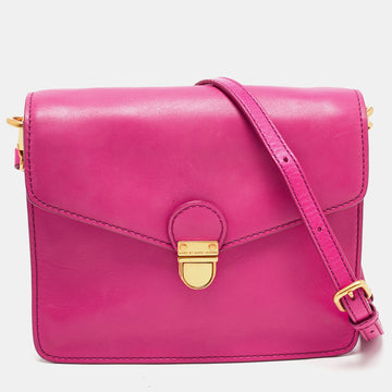 Marc by Marc Jacobs Fuchsia Leather Top Chicret Flap Bag