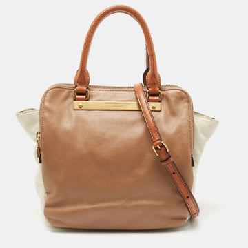 Marc by Marc Jacobs Brown/White Leather Goodbye Columbus Satchel