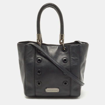 MARC BY MARC JACOBS Black Leather Grommete Tote
