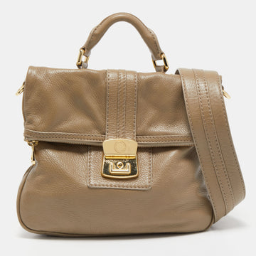 MARC BY MARC JACOBS Beige Leather Foldable Top Handle Bag