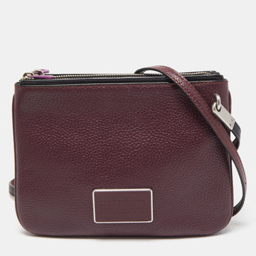 MARC BY MARC JACOBS Plum Leather Ligero Double Percy Crossbody Bag