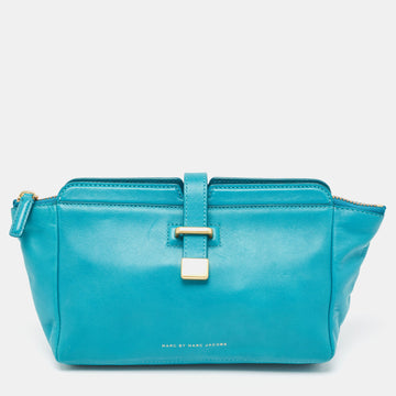MARC BY MARC JACOBS Green Turquoise Leather Zip Pouch