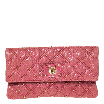 Marc Jacobs Metallic Orange Quilted Leather Eugenie Clutch Marc Jacobs