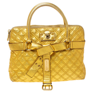 Marc Jacobs Gold Quilted Leather Alina Satchel