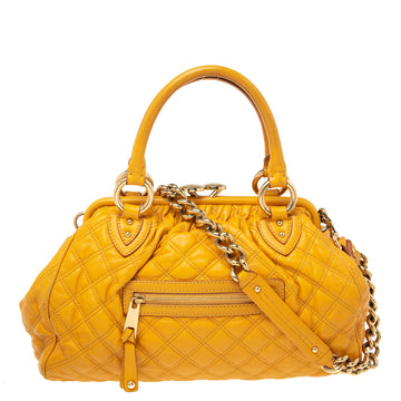 Marc Jacobs Yellow Quilted Leather Stam Satchel