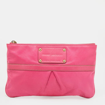 Marc Jacobs Pink Leather Top Zip Clutch