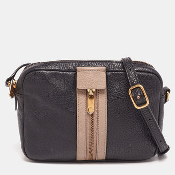 Marc by Marc Jacobs Black/Beige Leather Middle Zip Crossbody  Bag