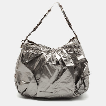 Marc Jacobs Silver Synthetic Leather Parachute Hobo