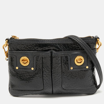 Marc by Marc Jacobs Black Patent Leather Totally Turnlock Percy Crossbody Bag
