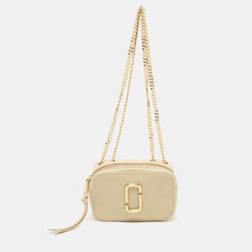 Marc Jacobs Beige Leather The Glam Shot Chain Crossbody Bag