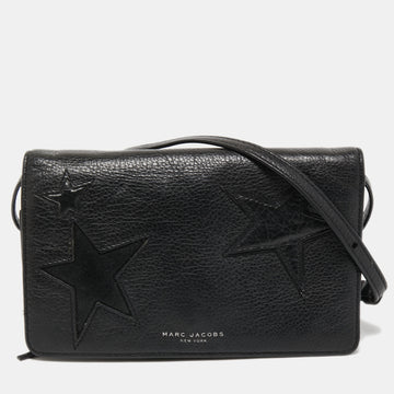 Marc Jacobs Black Leather Star Crossbody Bag