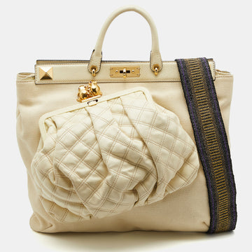 Marc Jacobs Beige Canvas and Leather Large Robert Duffy Bag on Bag Tote