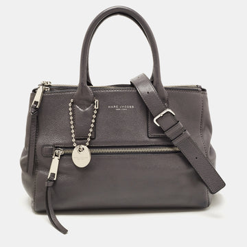 MARC JACOBS Dark Grey Leather Recruit East West Tote