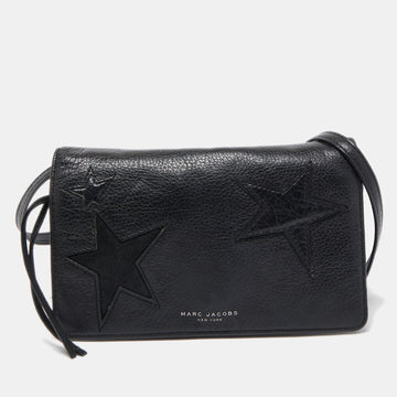 MARC JACOBS Black Star Patchwork Leather Clutch Bag