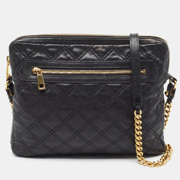 MARC JACOBS Black Quilted Leather Chain Crossbody Bag