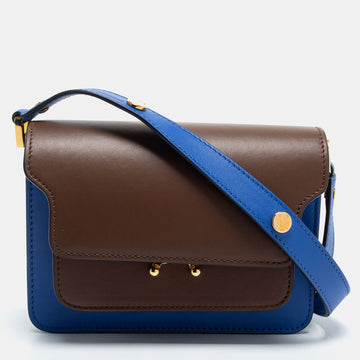 Marni Brown/Blue Leather Trunk Shoulder Bag