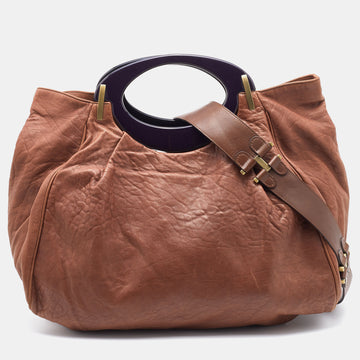 Marni Brown Leather Shoulder Bag