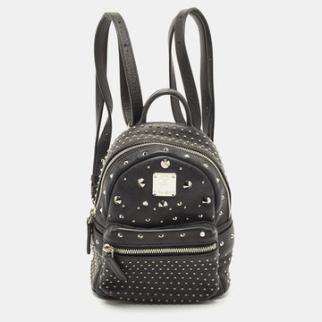 MCM Black Leather Mini Studded Stark-Bebe Boo Backpack