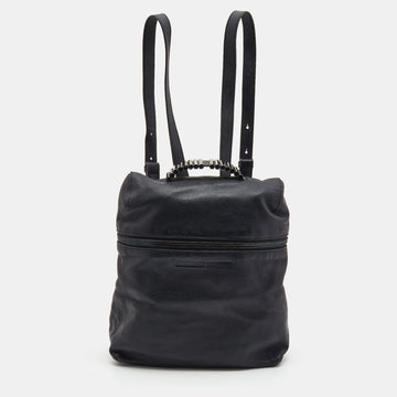 MCQ BY ALEXANDER MCQUEEN Black Leather Metal Detail Backpack