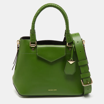 MICHAEL KORS Green Leather Blakely Tote