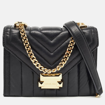 MICHAEL KORS Black Quilted Leather Small Whitney Shoulder Bag