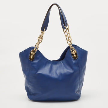 MICHAEL KORS Blue Leather Lilly Tote