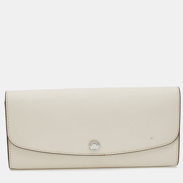 MICHAEL KORS Off White Leather Flap Continental Wallet