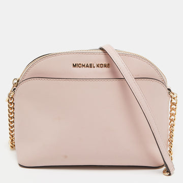 MICHAEL KORS Pink Leather Emmy Crossbody Bag