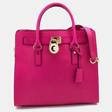 MICHAEL MICHAEL KORS Pink Leather Large Hamilton North South Tote