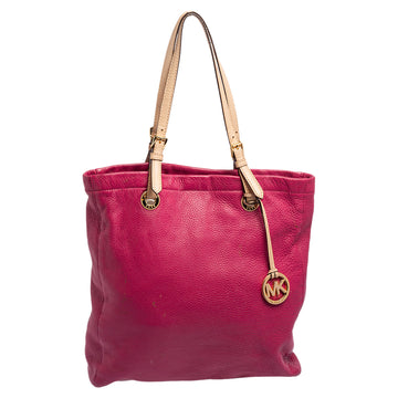 MICHAEL MICHAEL KORS Magenta Leather North South Tote