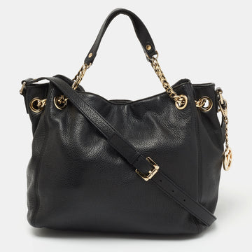 MICHAEL MICHAEL KORS Black Grained Leather Chain Tote