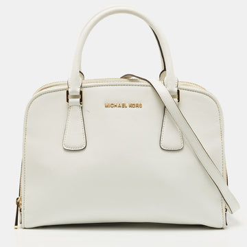 MICHAEL MICHAEL KORS Off White Leather Reese Satchel