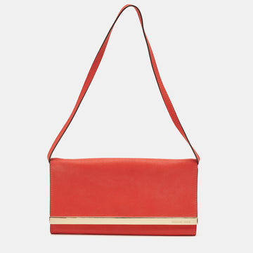 MICHAEL MICHAEL KORS Red Leather Tilda Clutch Bag
