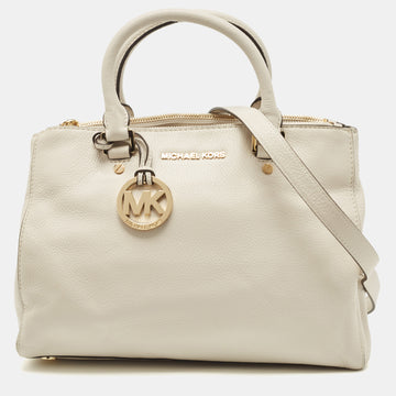 MICHAEL MICHAEL KORS Off White Leather Sutton Tote