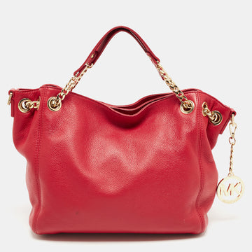 MICHAEL MICHAEL KORS Red Leather Chain Tote