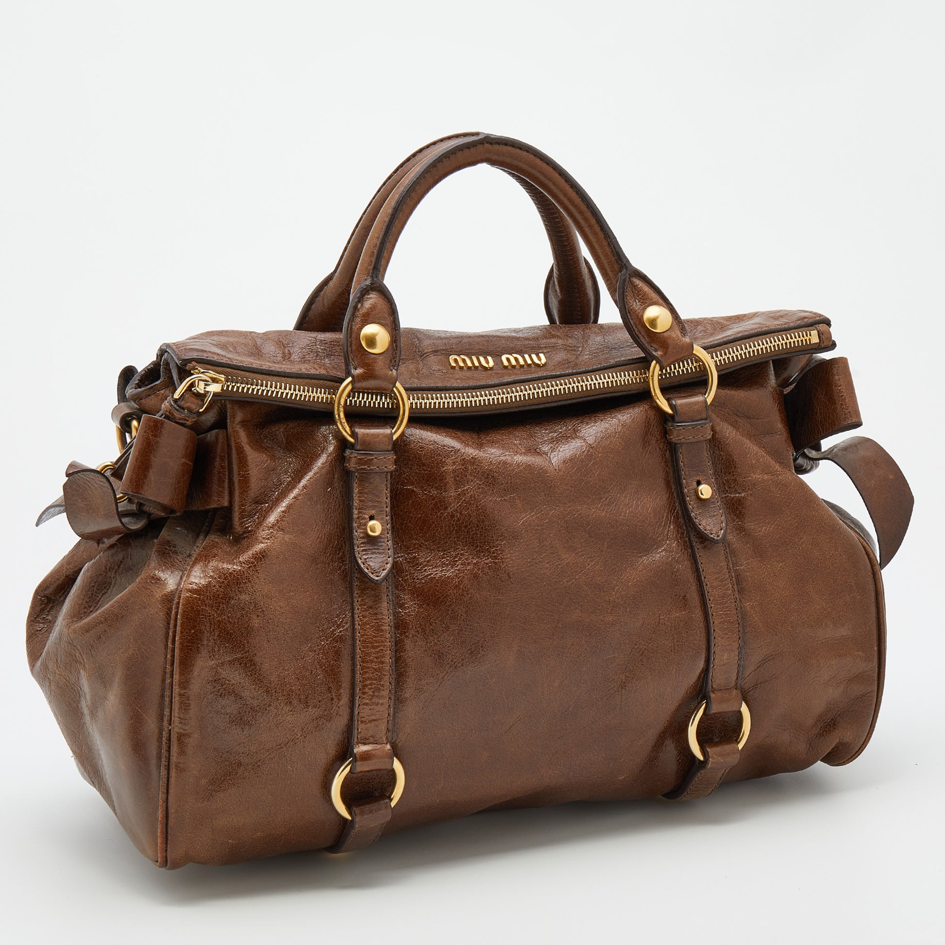 MIU MIU Vitello Lux Medium Bow Bag 111498