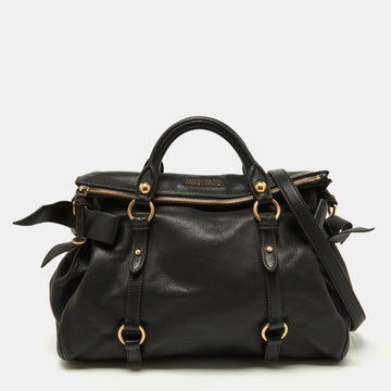 MIU MIU Black Leather Bow Bag