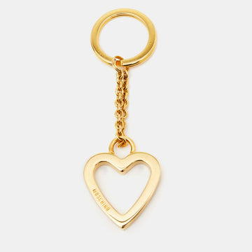 MOSCHINO by Redwell Heart Gold Tone Keyring