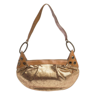 Moschino Gold Iridescent Leather Shoulder Bag