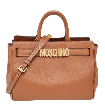 Moschino Brown Leather Shoulder Bag
