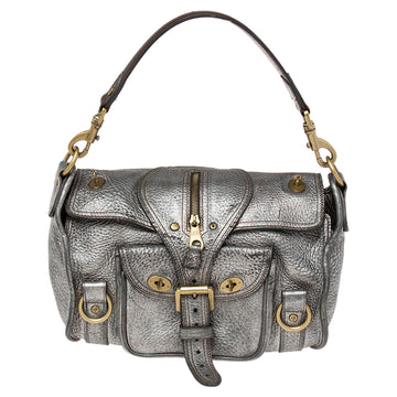 Mulberry Metallic Grey Leather Shoulder Bag