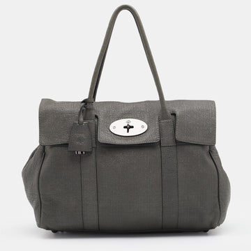 Mulberry Grey Shimmery Leather Bayswater Satchel