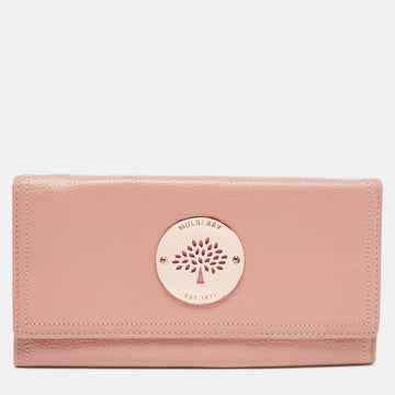 Mulberry Peach Grained Leather Daria Continental Wallet