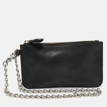 Mulberry Black Leather Chain Coin Purse
